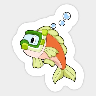 Fish Swimming Snorkel Sticker